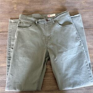 Wrangler Men's Washed Green Straight Jeans 31x30